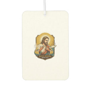 Jesus Burned Finger Taking Plate Out Microwave Kit Air Freshener