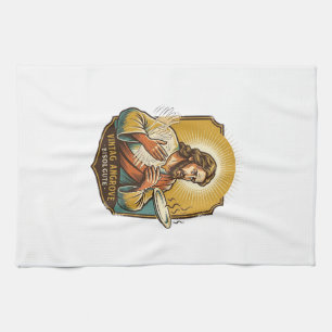 Jesus Burned Finger Taking Plate Out Microwave Kit Kitchen Towel
