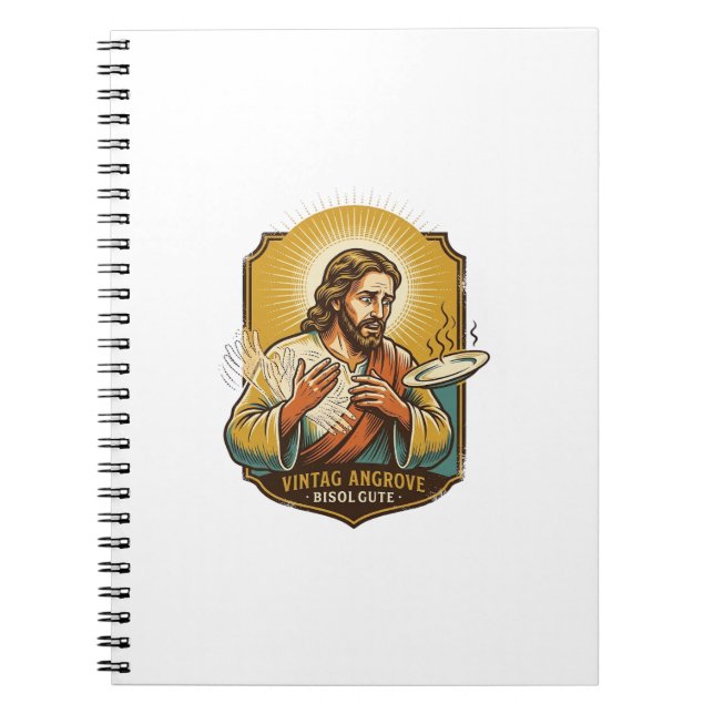Jesus Burned Finger Taking Plate Out Microwave Kit Notebook (Front)