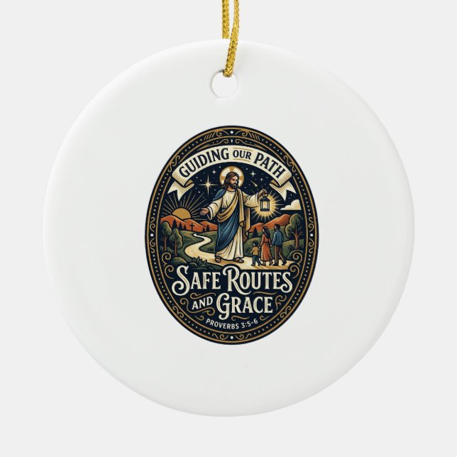 Jesus Bus Driver Transit Worker Shirt Faith Based  Ceramic Ornament (Front)