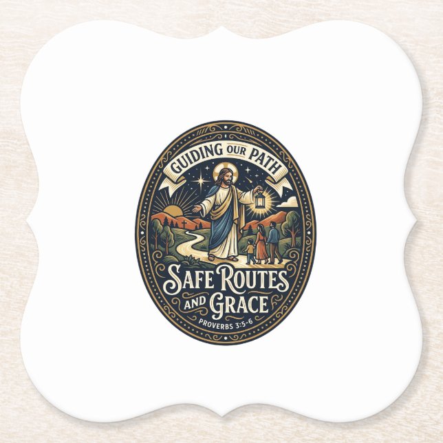 Jesus Bus Driver Transit Worker Shirt Faith Based  Paper Coaster (Front)