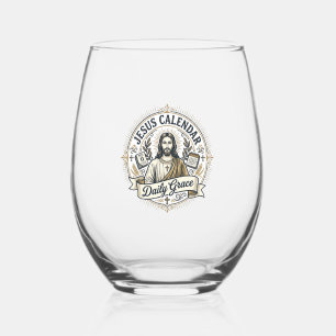Jesus Calendar Daily Grace Jesus Calendar Daily Gr Stemless Wine Glass