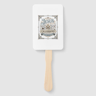 Jesus Calligraphy Sacred Lettering Jesus Calligrap Hand Fan