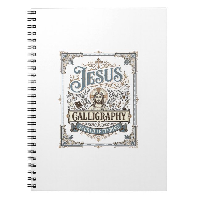 Jesus Calligraphy Sacred Lettering Jesus Calligrap Notebook (Front)