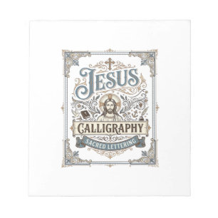Jesus Calligraphy Sacred Lettering Jesus Calligrap Notepad