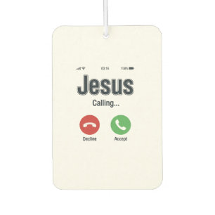 Jesus Calling Phone Screen Christian Shirt Design_ Air Freshener