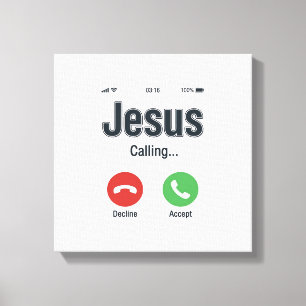 Jesus Calling Phone Screen Christian Shirt Design_ Canvas Print