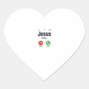 Jesus Calling Phone Screen Christian Shirt Design_ Heart Sticker
