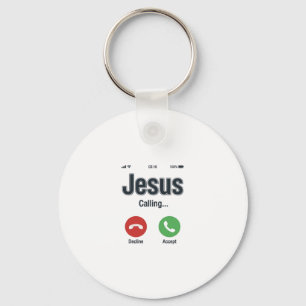 Jesus Calling Phone Screen Christian Shirt Design_ Keychain