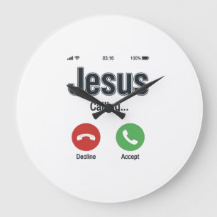 Jesus Calling Phone Screen Christian Shirt Design_ Large Clock