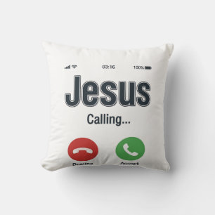 Jesus Calling Phone Screen Christian Shirt Design_ Throw Pillow