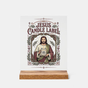 Jesus Candle Label Jesus Candle Christian Faith Vi Acrylic Sign