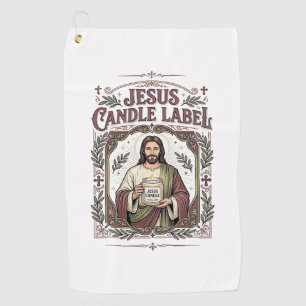 Jesus Candle Label Jesus Candle Christian Faith Vi Golf Towel