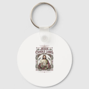 Jesus Candle Label Jesus Candle Christian Faith Vi Keychain