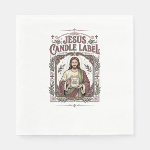 Jesus Candle Label Jesus Candle Christian Faith Vi Napkin