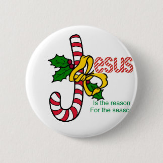Jesus Candy Cane 2 Inch Round Button