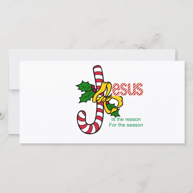 Jesus Candy Cane Holiday Card (Front)