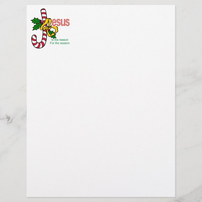 Jesus Candy Cane Stationery (Front)