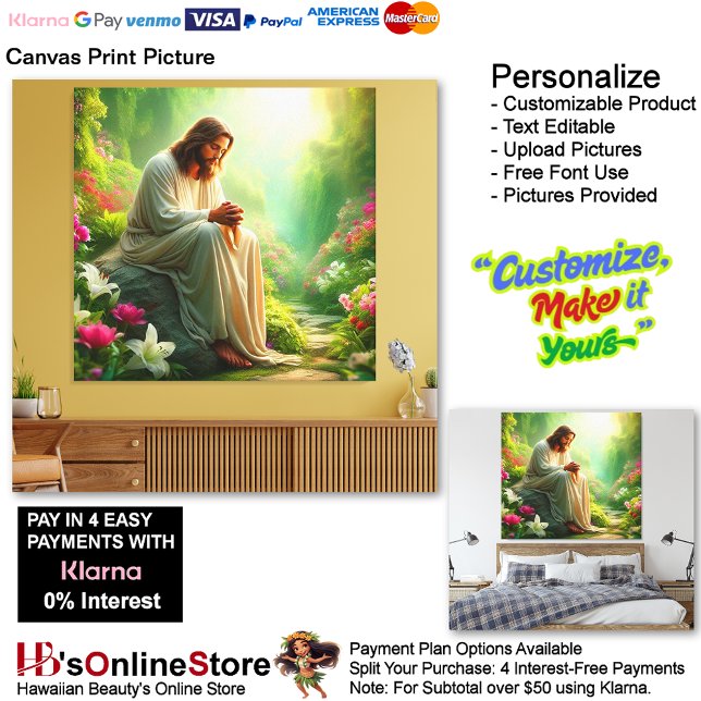 Jesus Canvas Print Picture 10 (Jesus Praying Nature Biblical Canvas Print Picture 10.
)