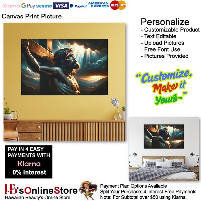 Jesus Canvas Print Picture 3 (Jesus Cross Biblical Christian Grace Canvas Print Picture 3.)