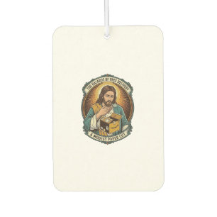Jesus Cardboard Box Paper Cut Finger Pain Humor_1 Air Freshener