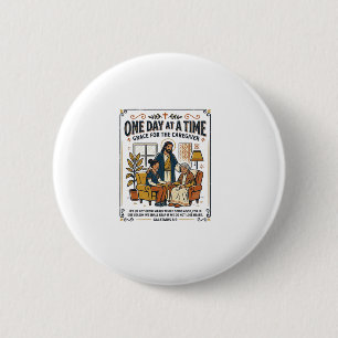 Jesus Caregiving Aging Parents Graphic Tee Christi 2 Inch Round Button
