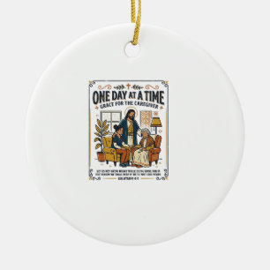 Jesus Caregiving Aging Parents Graphic Tee Christi Ceramic Ornament