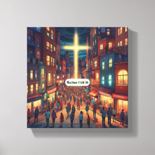 Jesus Cares - Toile Emballée Premium (Gloss)