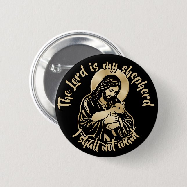 Jesus Caring Shepherd 2 Inch Round Button (Front & Back)