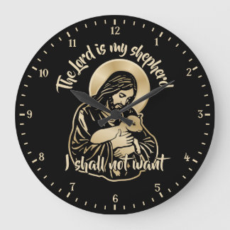 Jesus Caring Shepherd Large Clock