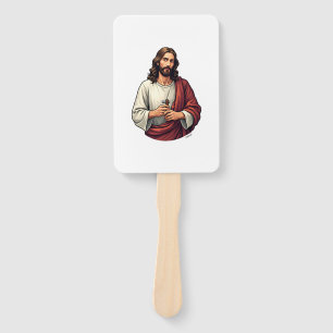 Jesus Carpenter Mark Vintage Engraving Tee 2 Hand Fan