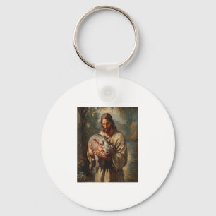 Jesus carry Moo-Deng Jesus Loves Moo Deng Baby Pyg Keychain