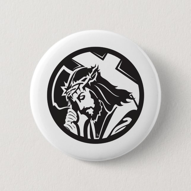 Jesus Carrying The Cross 2 Inch Round Button (Front)