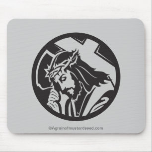 Jesus carrying the cross mouse pad