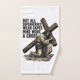 Jesus Carrying the Cross Vintage Christian Hand Towel