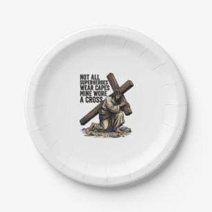 Jesus Carrying the Cross Vintage Christian Paper Plate