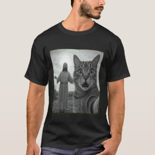 Jesus Cat Selfie Funny Religious Meme Photo T-Shirt