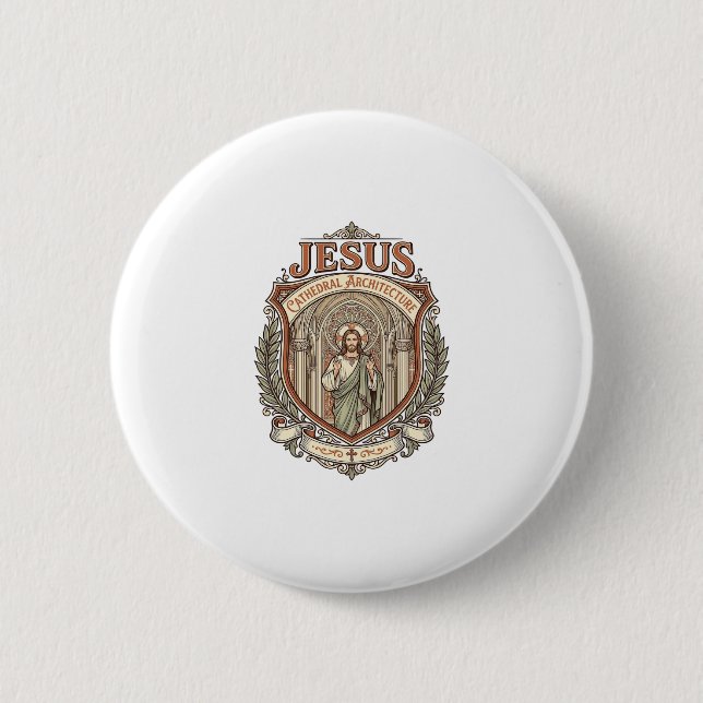 Jesus Cathedral Architecture Jesus Cathedral Archi 2 Inch Round Button (Front)