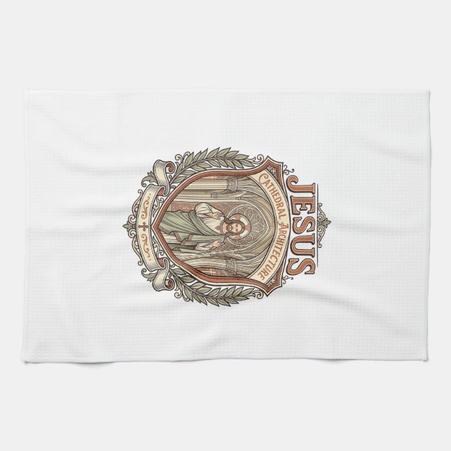 Jesus Cathedral Architecture Jesus Cathedral Archi Kitchen Towel (Horizontal)