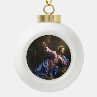 Jesus ceramic ball christmas ornament