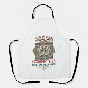 Jesus Ceramic Tile Mediterranean Faith Jesus Ceram Apron