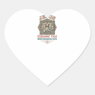 Jesus Ceramic Tile Mediterranean Faith Jesus Ceram Heart Sticker