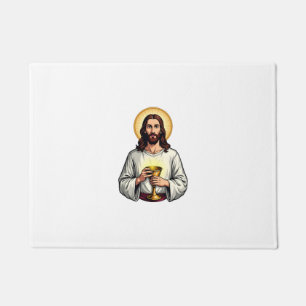 Jesus Chalice Crest Vintage Engraving Shirt 2 Doormat