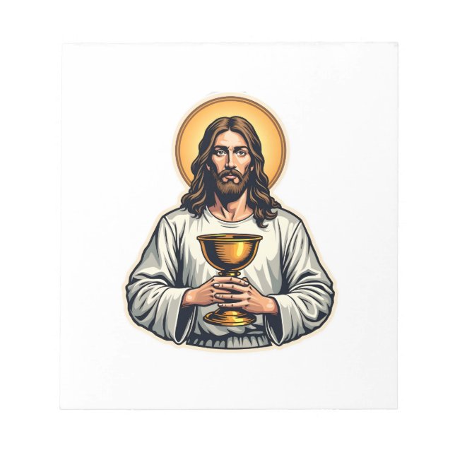 Jesus Chalice Crest Vintage Engraving Shirt 2 Notepad (Front)