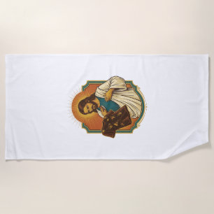 Jesus Chalk Covered Black Gym Clothes Mess Workout Beach Towel