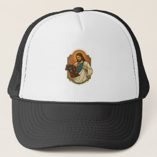 Jesus Chalk Covered Black Gym Clothes Mess Workout Trucker Hat
