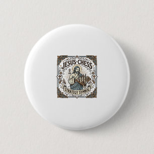 Jesus Chess Strategy Symbol Jesus Chess Strategy C 2 Inch Round Button