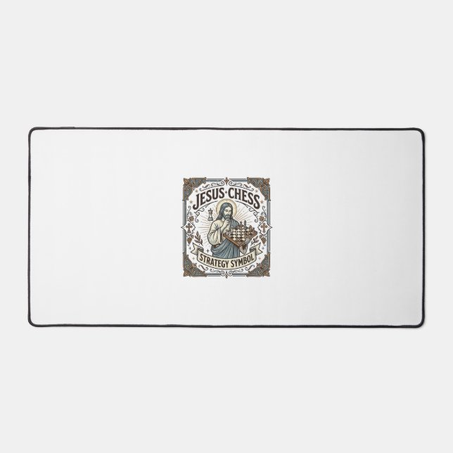 Jesus Chess Strategy Symbol Jesus Chess Strategy C Desk Mat (Front)