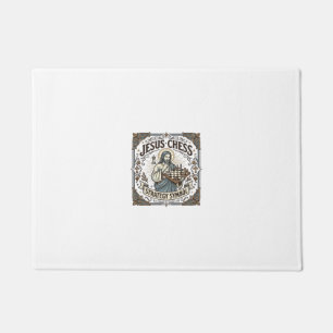 Jesus Chess Strategy Symbol Jesus Chess Strategy C Doormat