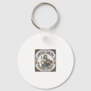 Jesus Chess Strategy Symbol Jesus Chess Strategy C Keychain